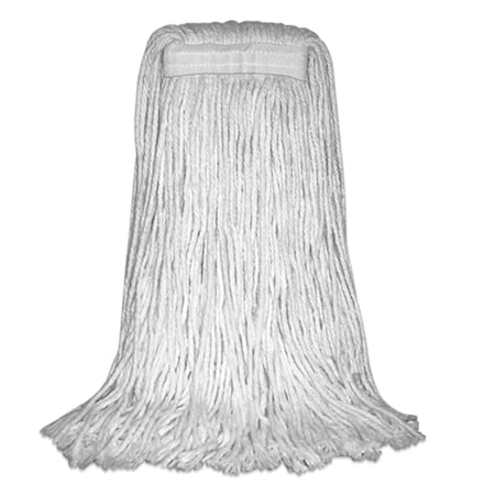 Performance Plus 4 Ply Wet Mop, 24 oz Dry Wt, Cut-End, White, Cotton, PK12, P10024 P10024