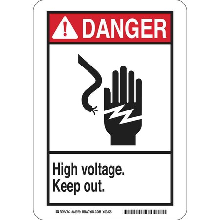 Brady Danger Sign, 14 in Height, 10 in Width, Plastic, Rectangle, English 45060