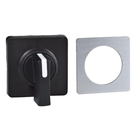 Square D Cam switch operating head, Harmony K1, K2, 22mm, plastic, 45x45mm plate, metallic legend, black handle KBC1H