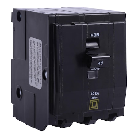 Square D Miniature Circuit Breaker, QO Series, 50A, 3 Pole, 240V AC, 10kA at 120/240V AC QO3505238