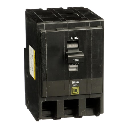 Square D Miniature Circuit Breaker, QO Series, 100A, 3 Pole, 240V AC, 10kA at 120/240V AC QO31005273
