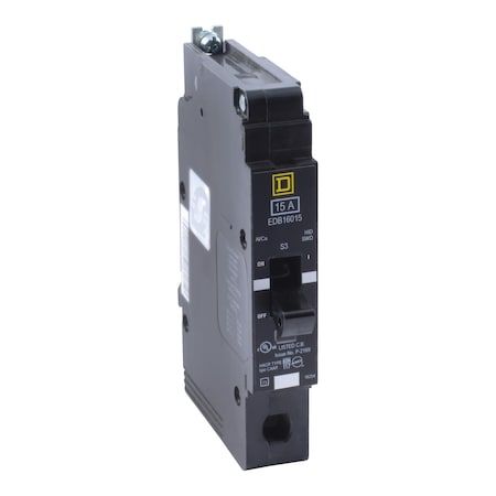 Square D Miniature Circuit Breaker, E FRAME Series, 15A, 1 Pole, 600V AC, 65kA at 120V AC EGB16015