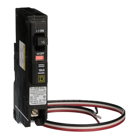 SQUARE D Circuit Breaker 120/240V 15A 1P Plug On QO115PL