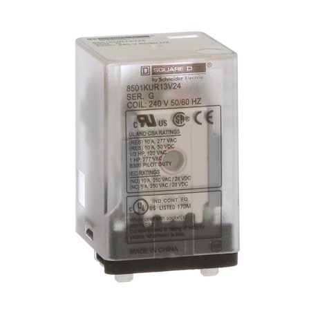 Square D Relay, 240VAC Coil Volts, 3PDT 8501KUR13V24