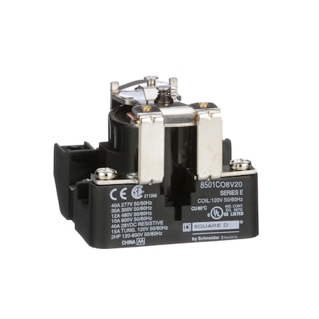 Square D Relay, 600VAC Coil Volts, 1 NC; SPST 8501CO8V20