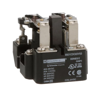 Square D Panel Mount, Power Relay, 20 A, Screw 8501CDO22V53