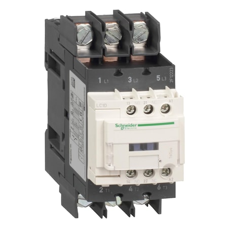 Schneider Electric IEC Magnetic Contactor, 1NC/1NO, 24V AC, 3 P, Non-Reversing, Screw LC1D65A6B7