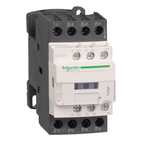 Schneider Electric IEC Magnetic Contactor, 1NC/1NO, 240V AC, 4 P, Non-Reversing, Screw Clamp LC1DT40U7