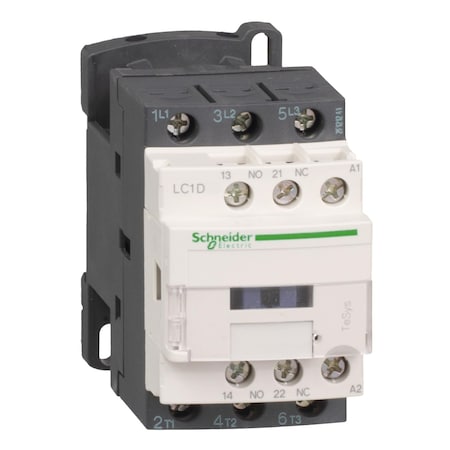 Schneider Electric IEC Magnetic Contactor, 1NC/1NO, 24V AC, 3 P, nonreversing, Screw LC1D186B7