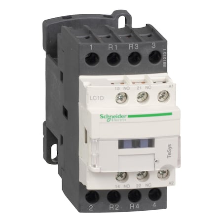 Schneider Electric IEC Magnetic Contactor, 1NC/1NO, 24V AC, 4 P, Non-Reversing, Screw Clamp LC1D188B7