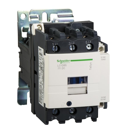 Schneider Electric IEC Magnetic Contactor, 1NC/1NO, 24V DC, 3 P, Non-Reversing, Screw LC1D806BD