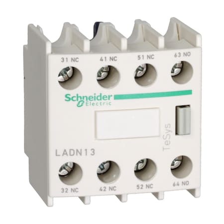 Schneider Electric Auxiliary contact block, TeSys Deca, 2NO + 2NC, front mounting, lugs-ring terminals LADN226