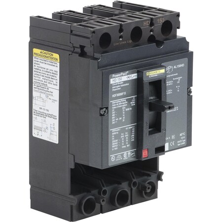 Square D Molded Case Circuit Breaker, HD Series, 150, 600VAC HDF36000F15