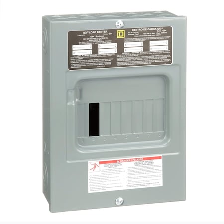 Square D Load Center, QO, 8 Spaces, 100A, 240V, Main Lug, 1 Phase QO816L100TS