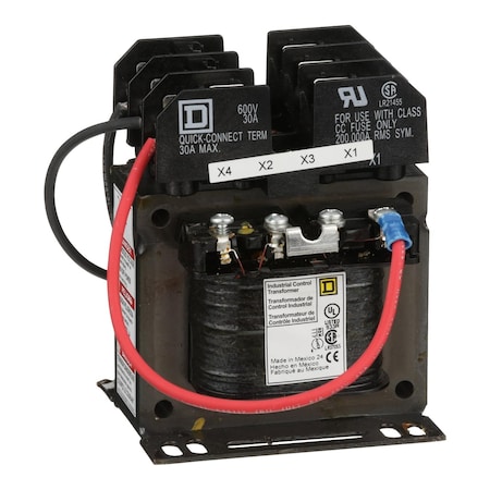 Square D Control Transformer, 100 VA, Not Rated, 110/220V AC, 120/240V AC, 115/230V AC 9070TF100D31