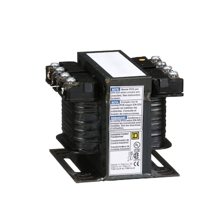 Square D Control Transformer, 100 VA, Not Rated, 24V, 600V 9070T100D16