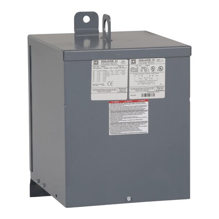 Square D General Purpose Transformer, 10 kVA, NEMA 3R, 110/220V AC, 190/200/208/220V, 380/400/416/440V 10S67F