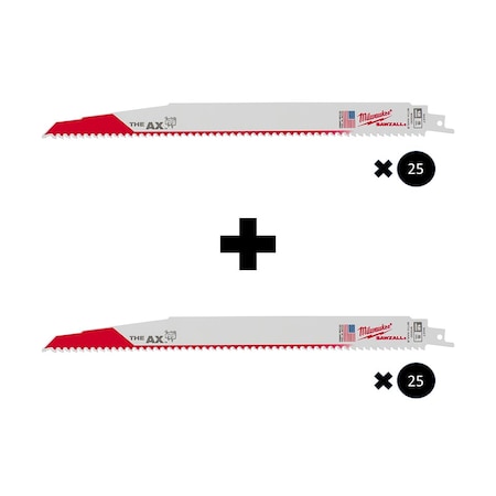 Milwaukee Tool 12" 5 TPI The Ax Sawzall Blade, Total 50 48-00-8027, 48-00-8027