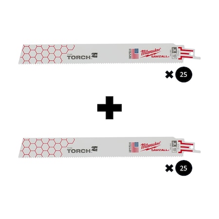 Milwaukee Tool 9" 10 TPI The Torch SAWZALL Blades Combo Pack (50 Pk) 48-00-8713, 48-00-8713