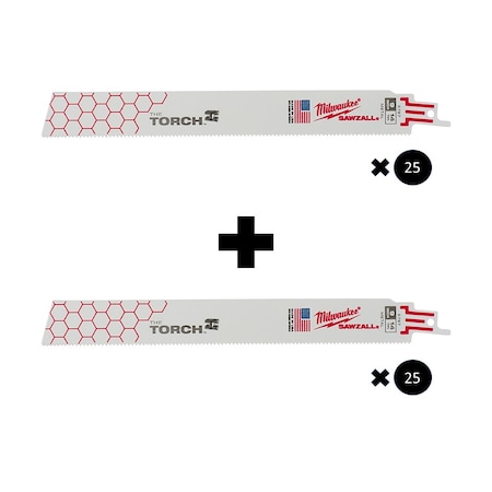 Milwaukee Tool 9" 14 TPI The Torch SAWZALL Blades Combo (50-Pack) 48-00-8787, 48-00-8787