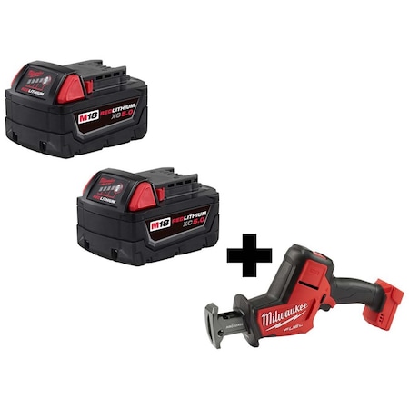 Milwaukee Tool M18 FUEL HACKZALL + M18 XC5.0 Extended Capacity Battery 2-Pack 48-11-1852, 2719-20