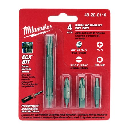 Milwaukee Replacement Bit Set (4 PC) 48-22-2110