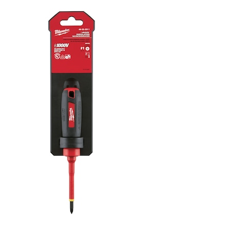 Milwaukee Tool 3 in. No 1 Phillips 1000 Volt Insulated Screwdriver 48-22-2211