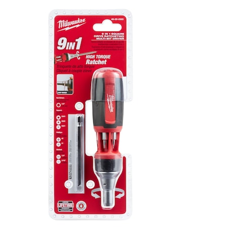 MILWAUKEE 9-in-1 Square Drive Ratcheting Multi-bit Driver