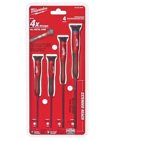 Milwaukee Tool 4 PC Precision Screwdriver Set 48-22-2604