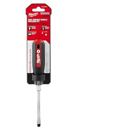Milwaukee Tool 1/4" Slotted - 4" Cushion Grip Screwdriver 48-22-2821