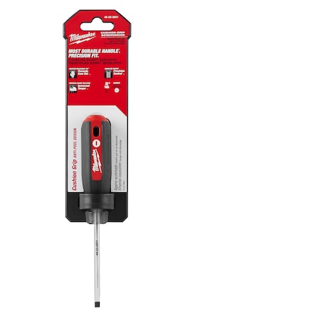 Milwaukee Tool 3/16" Cabinet - 3" Cushion Grip Screwdriver 48-22-2831