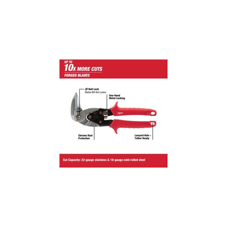 NEW MILWAUKEE-48-22-4511 Left Cutting Upright Aviation Snips NEW MILWAUKEE-48-22-4511 Left Cutting Upright Aviation Snips