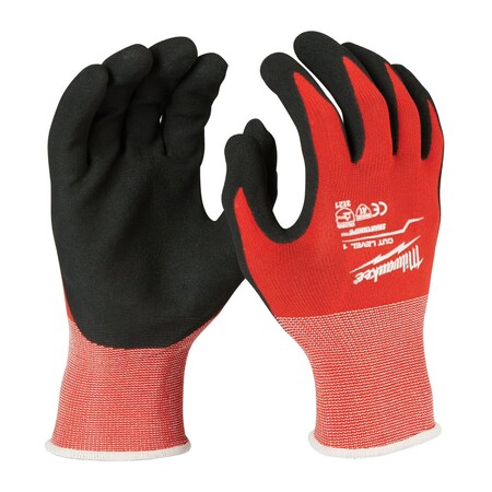 Milwaukee Tool Cut Level 1 Nitrile Dipped Gloves - Small (12 Pairs), Cut Level A3 , Nitrile , S 12 PK 48-22-8900B