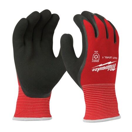 Milwaukee Tool Cut Level 1 Winter Insulated Dipped Gloves - X-Large (12 Pairs), A2 Cut Level, Red/Black 48-22-8913B