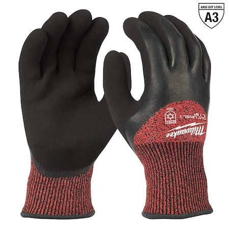 Milwaukee Tool Cut Level 3 Winter Insulated Dipped Gloves - Small (12 Pairs), Cut Level A2 12 PK 48-22-8920B
