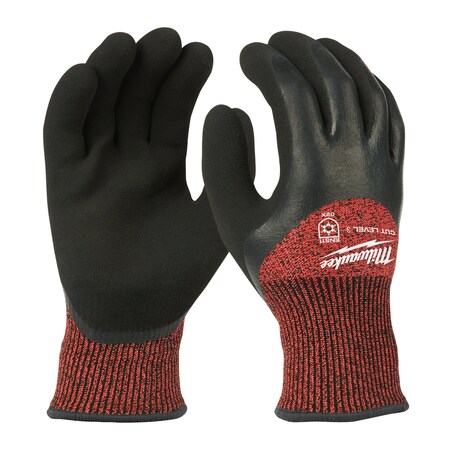 Milwaukee Tool Cut Level 3 Winter Insulated Dipped Gloves - X-Large (12 Pairs), A3 Cut Level, Red/Black 48-22-8923B