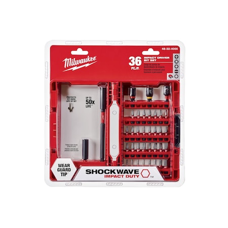 Milwaukee Tool SHOCKWAVE Impact Duty Driver Bit Set - 36PC 48-32-4005