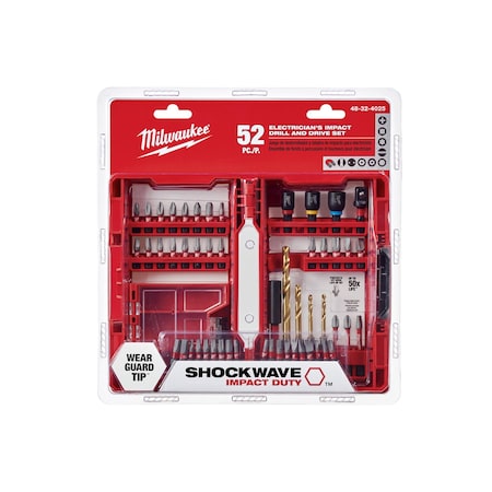 Milwaukee SHOCKWAVE 52PC ELECTRICIAN'S IMPACT DRIVER BIT SET 48-32-4025