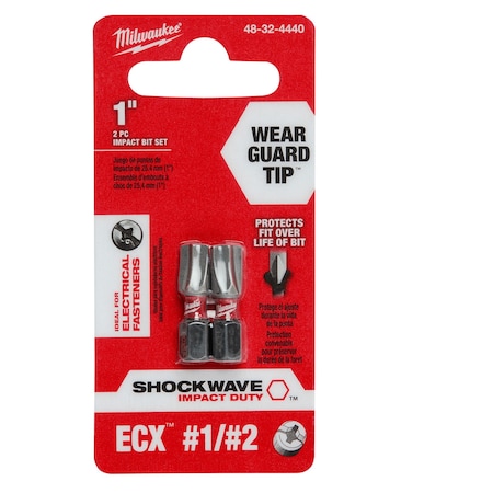 Milwaukee SHOCKWAVE 1" 2PC Impact ECX Combo Kit 48-32-4440