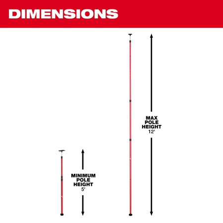Milwaukee Tool Milwaukee 12 ft. Telescoping Laser Pole 48-35-1511 | Zoro