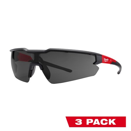 Milwaukee Safety Glasses, Wraparound Black Polycarbonate Lens, Anti-Fog, Scratch-Resistant, 3PK 48-73-2051