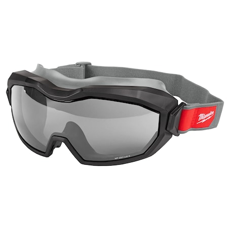 Milwaukee Tool Safety Goggles, Gray Lens, Anti-Fog & Anti-Scratch, Non-Vented, TPV Frame, Adj. Straps 48-73-2066