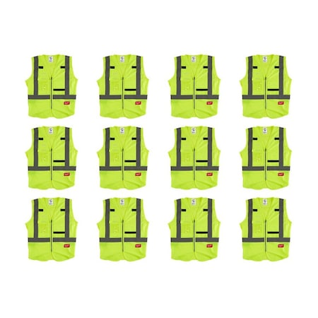 Milwaukee Tool High Visibility Vest, 12 pk, 12 pk, S/M 48-73-5021X12