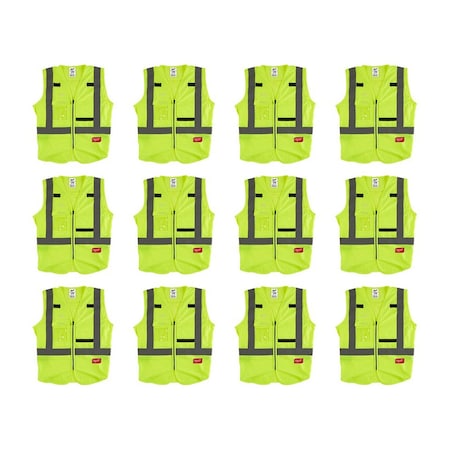 Milwaukee Tool High Visibility Vest, 12 pk, L/XL 48-73-5022X12