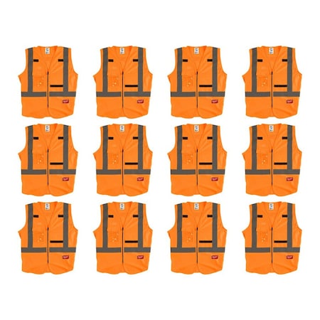 Milwaukee Tool High Visibility Vest, 12 pk, S/M 48-73-5031X12