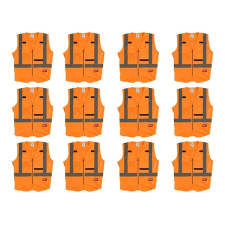Milwaukee Tool High Visibility Vest, 12 pk, L/XL 48-73-5032X12