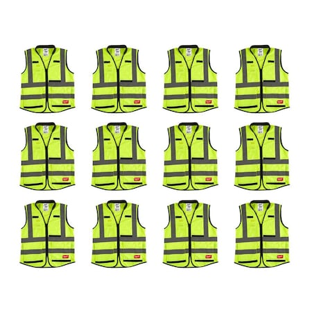Milwaukee Tool High Visibility Vest, 12 pk, S/M 48-73-5041X12