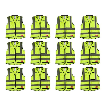 Milwaukee Tool High Visibility Vest, 12 pk, L/XL 48-73-5042X12