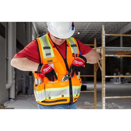 Milwaukee Tool Class 2 Surveyor's High Visibility Orange Safety Vest ...