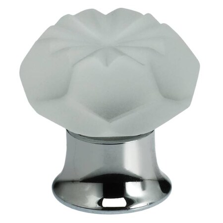 Omnia Satin Clear Crystal Cabinet Knob Bright Chrome 1-3/16" 4901/30.26S